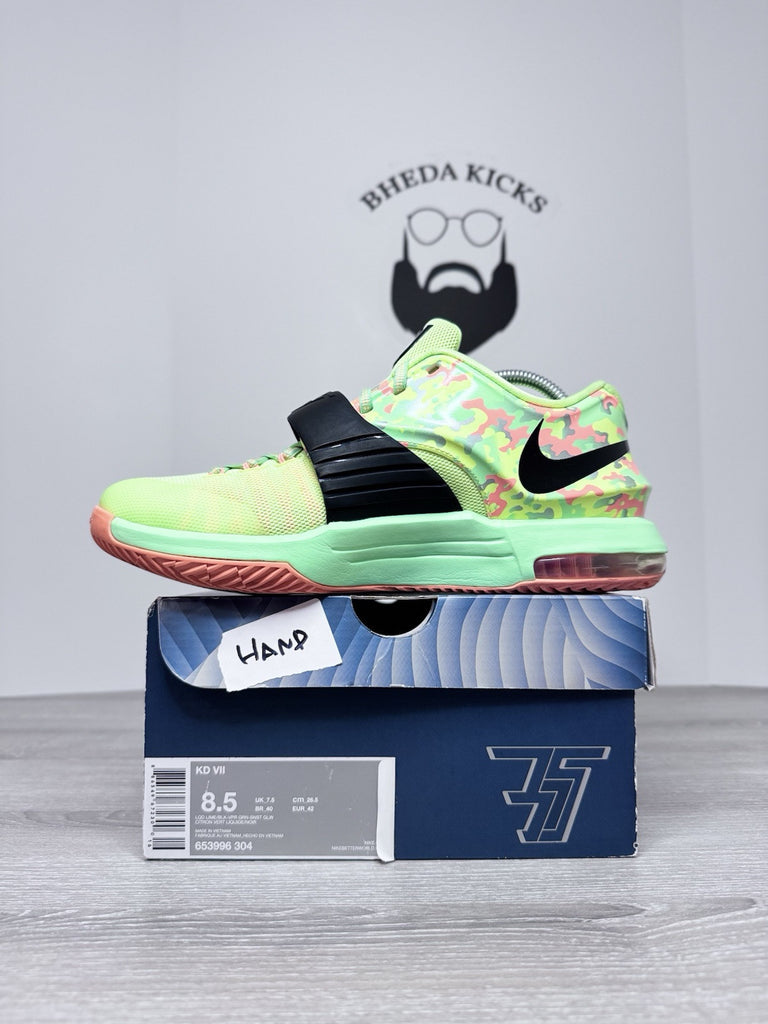 Size 8.5 - Nike KD 7 Easter 653996-304 Preowned Like Black Citron Authentic