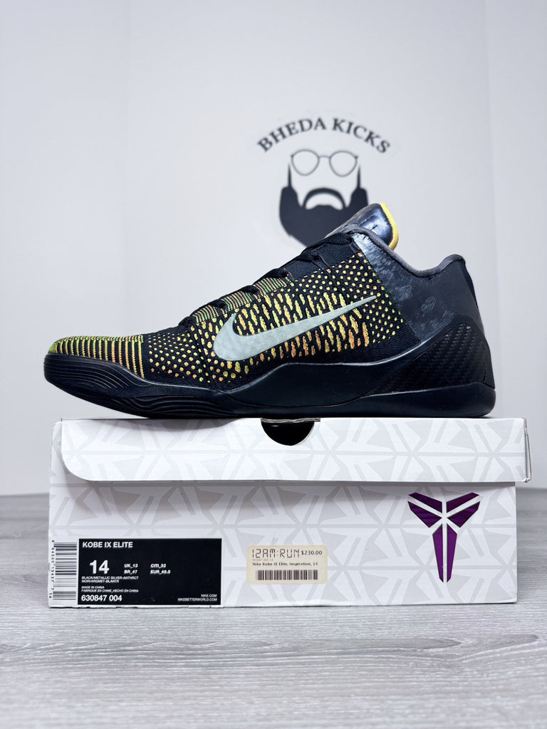 Size 14 - Nike Kobe 9 Elite Inspiration Black Yellow (630847-004) Rare Low Top