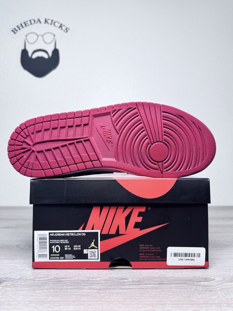 Size 10 - Nike Air Jordan 1 Low OG Black Toe Men CZ0790-106 Preowned