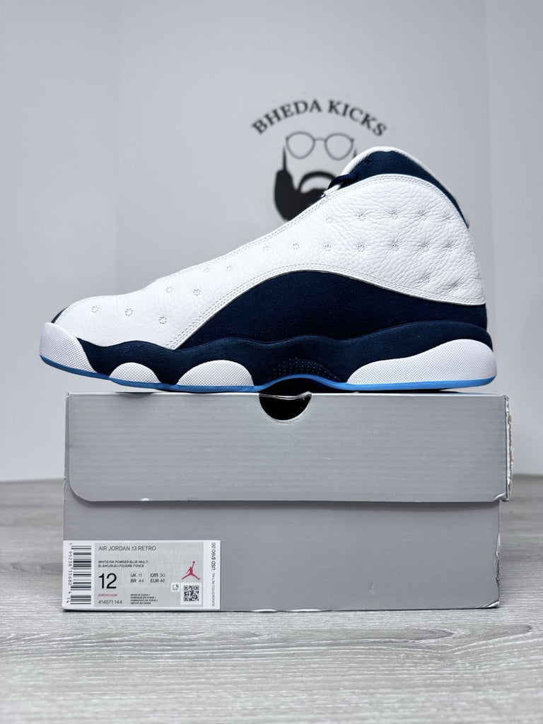 Size 12 - Air Jordan 13 Retro Obsidian UNC White Blue Sneakers 414571-144 NEW DS