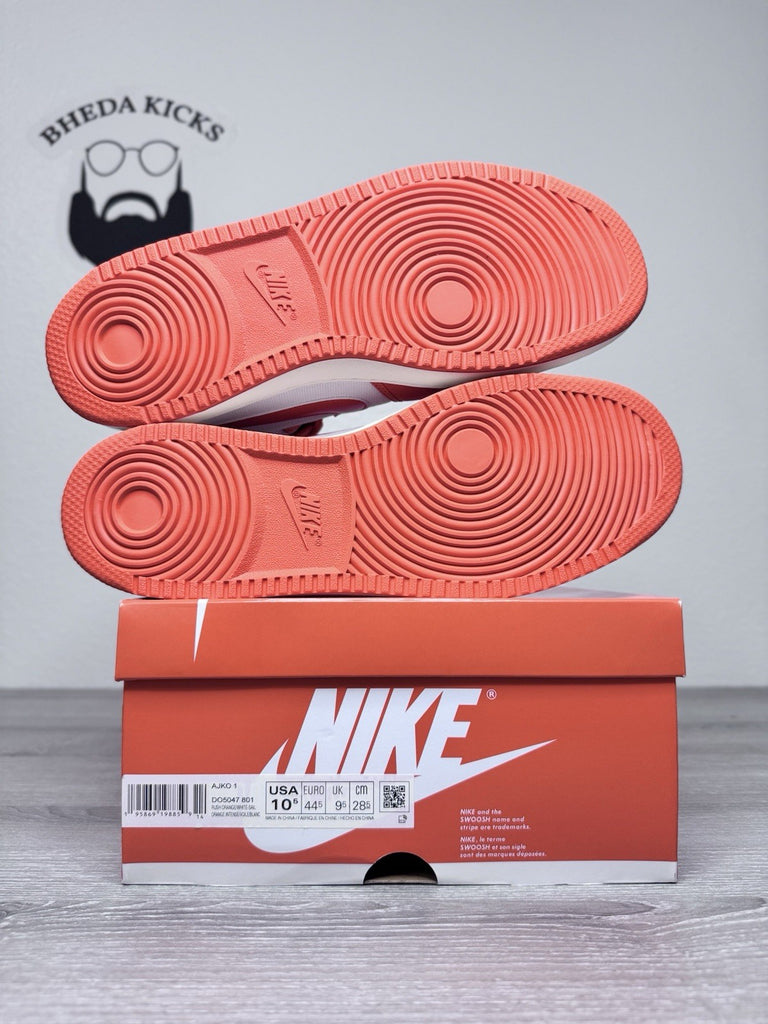 Size 10.5 - Nike Air Jordan 1 KO Rush Orange White DO5047-801 Men's NEW DS