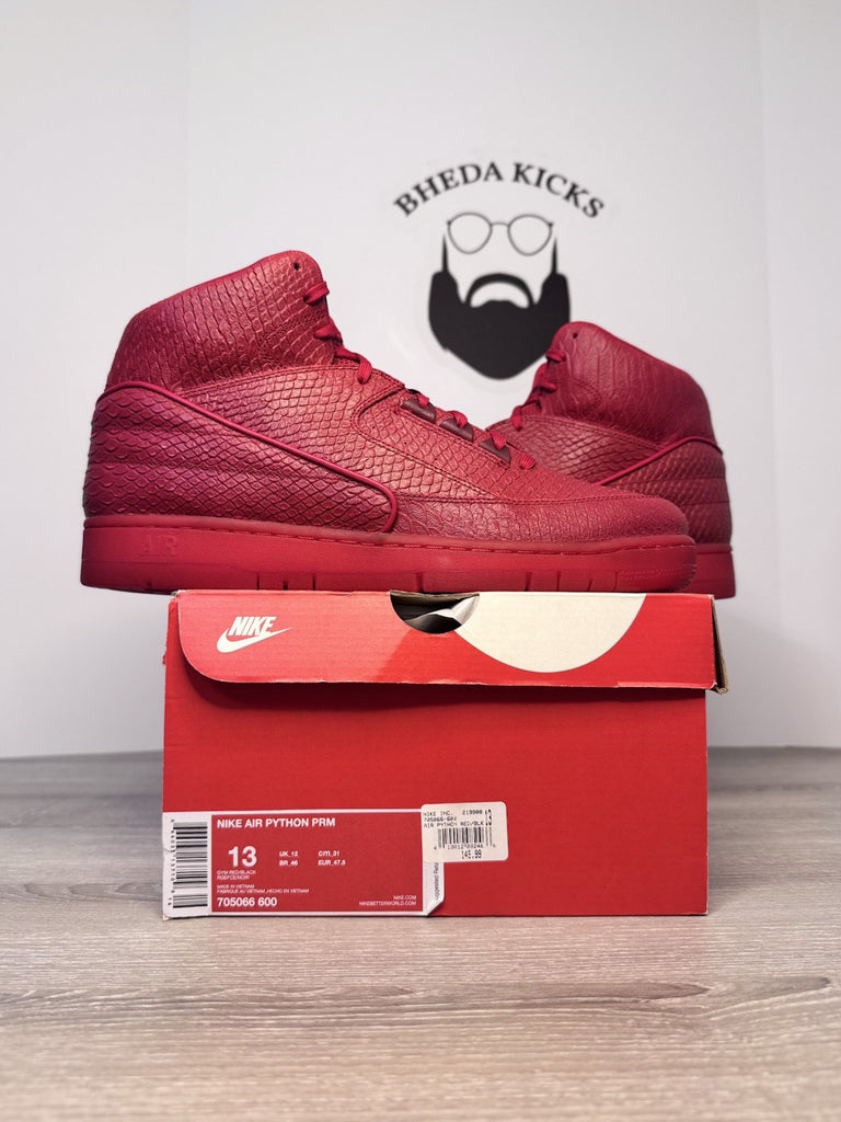 Size 13 - Nike Air Python PRM “Red October” Gym Red 705066-600 Snakeskin NEW DS