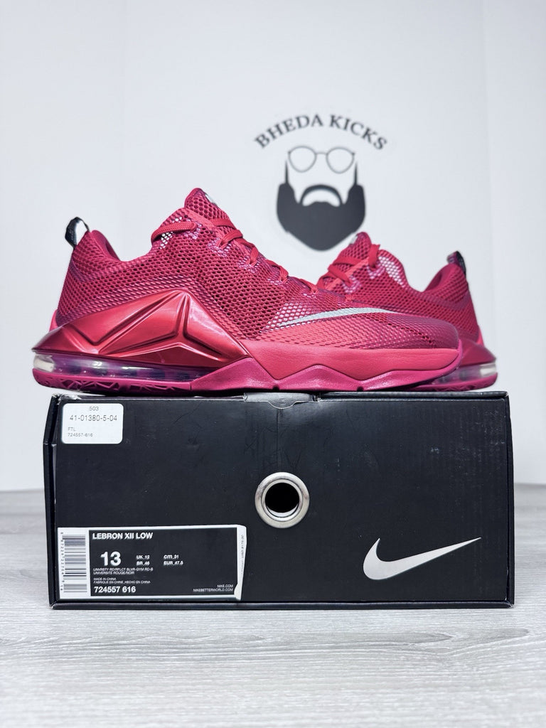 Size 13 - Nike LeBron 12 Low University Red 2015 724557-616 NEW DS