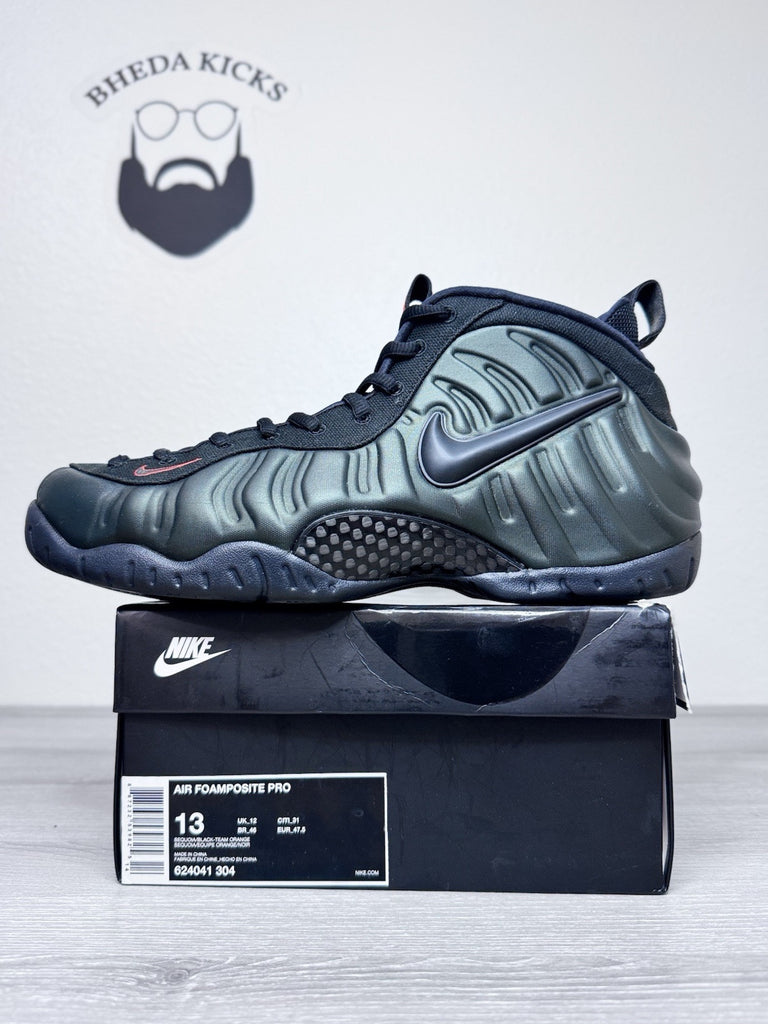 Size 13 - Nike Air Foamposite Pro Sequoia Preowned 624041-304 Authentic