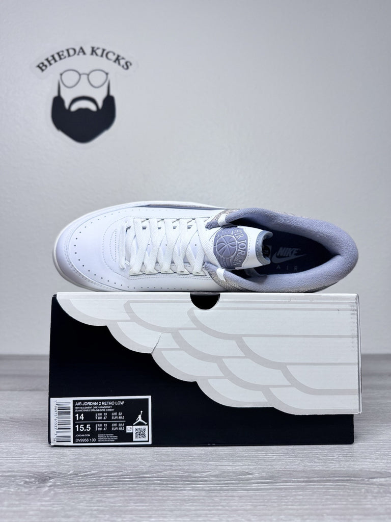 Size 14 - Nike Air Jordan 2 Retro Low Python White Grey Sanddrift DV9956-100