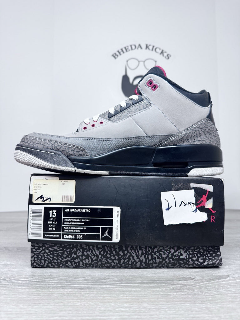 Size 13 - Air Jordan 3 Retro Stealth 136064-003 Preowned Authentic Og