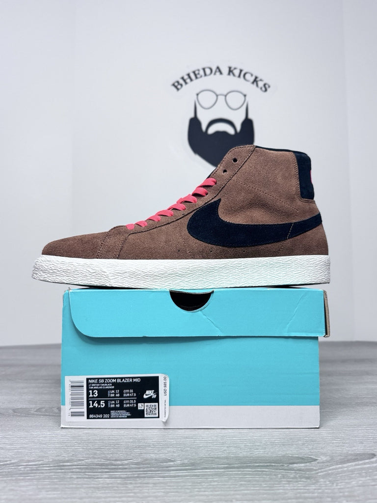 Size 13 - Nike SB Blazer Mid British Tan 864349-202 2019 Preowned Og Authentic