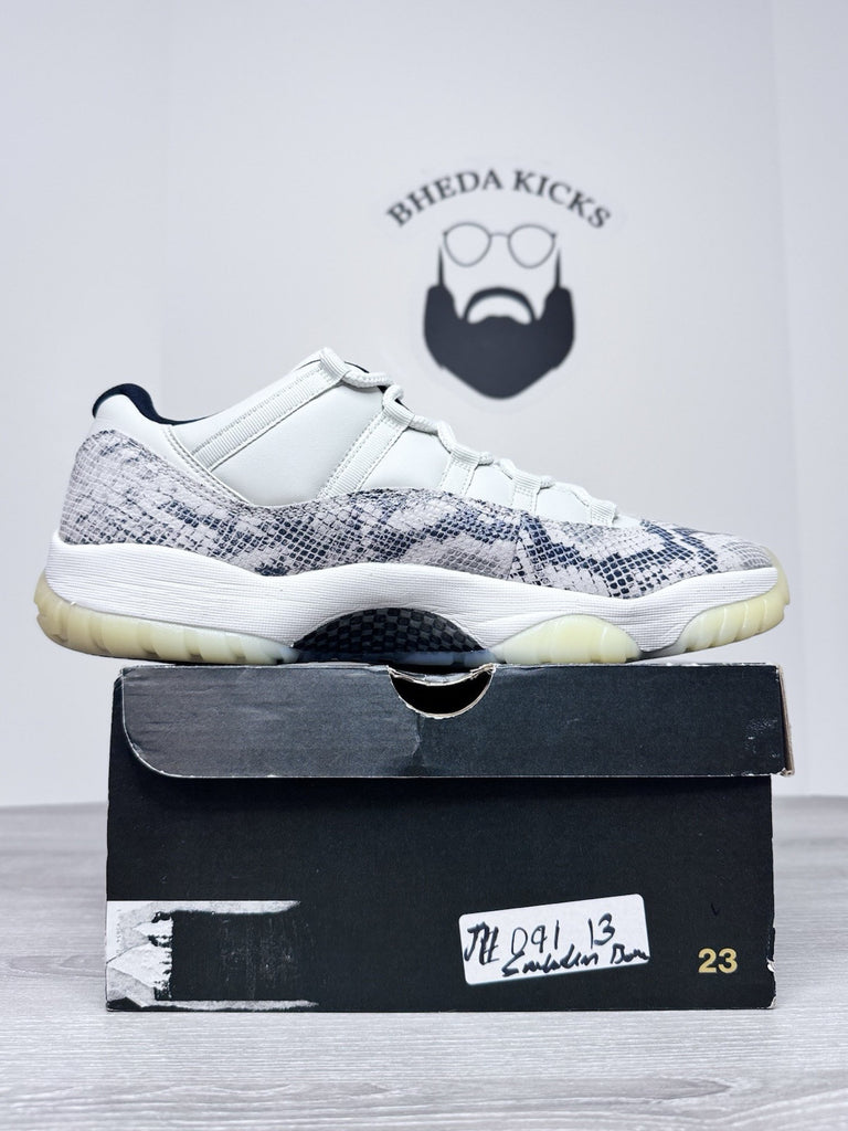 Size 13 - Air Jordan 11 Retro Low Light Bone Snakeskin Preowned CD6846-002 White