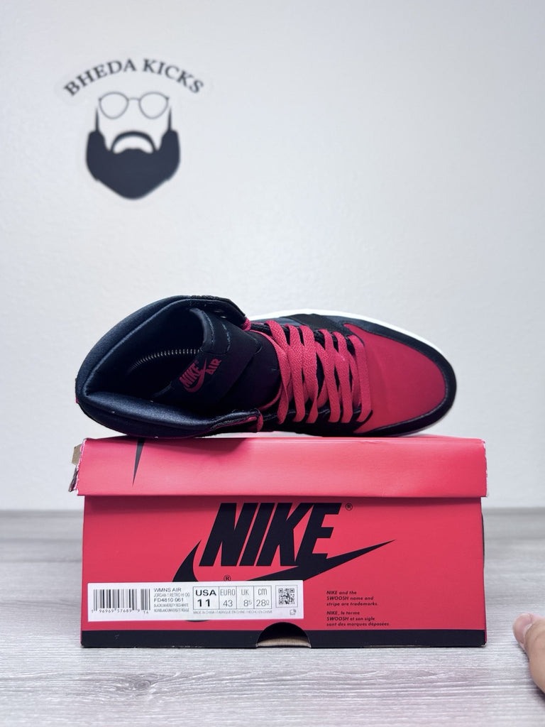 Size 11W/9.5m - Air Jordan 1 Retro OG 2023 High Satin Bred FD4810-061 Preowned