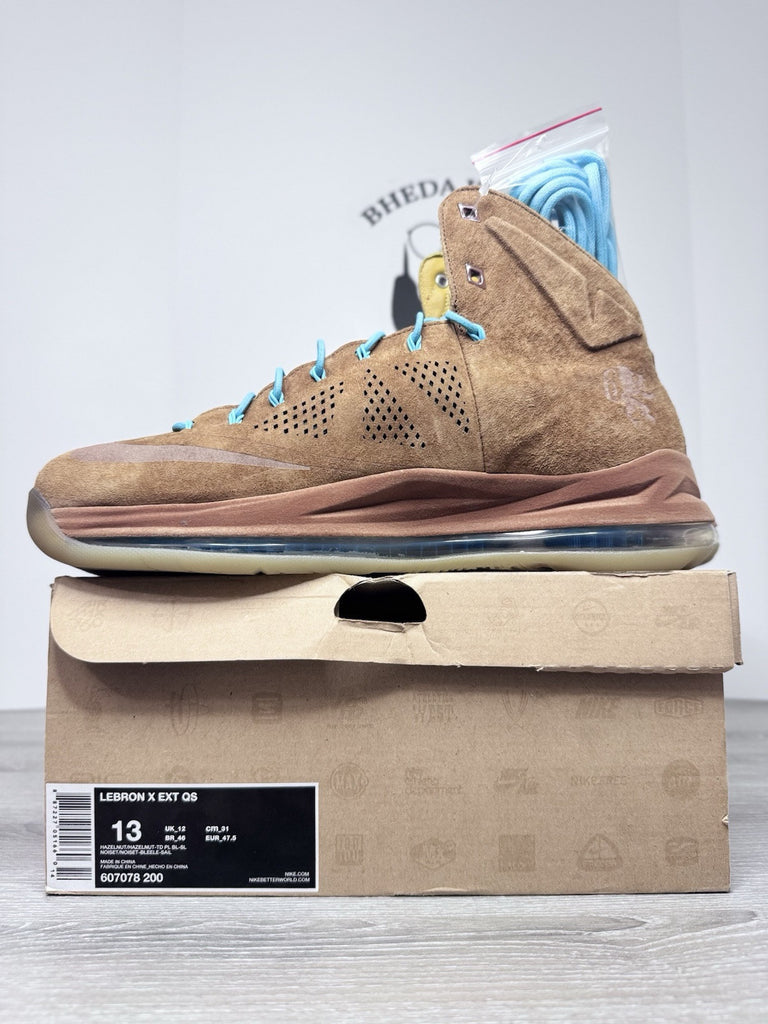 Size 13 - Nike LeBron 10 EXT QS Hazelnut 607078-200 Authentic NEW DS