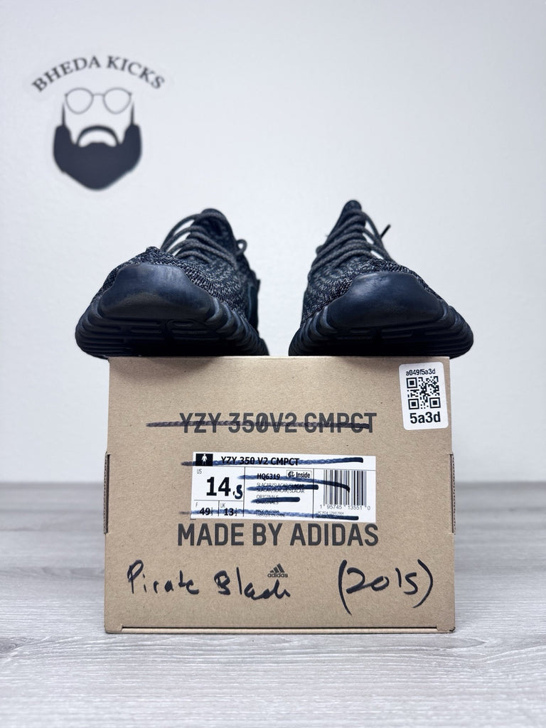 Size 14.5 - adidas Yeezy Boost 350 2015 Pirate Black AQ2659 Preowned Authentic