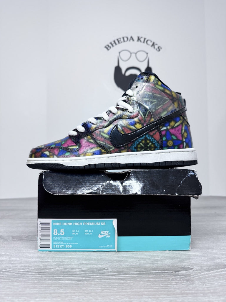 Size 8.5 - Nike SB Dunk High Stained Glass x Concepts OG 313171-606 Preowned