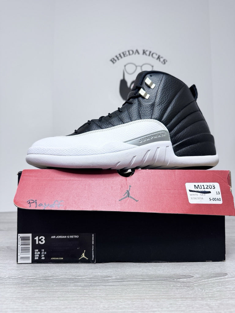 Size 13 - Air Jordan 12 Playoffs Retro 2022 Black White CT8013-006 Mens