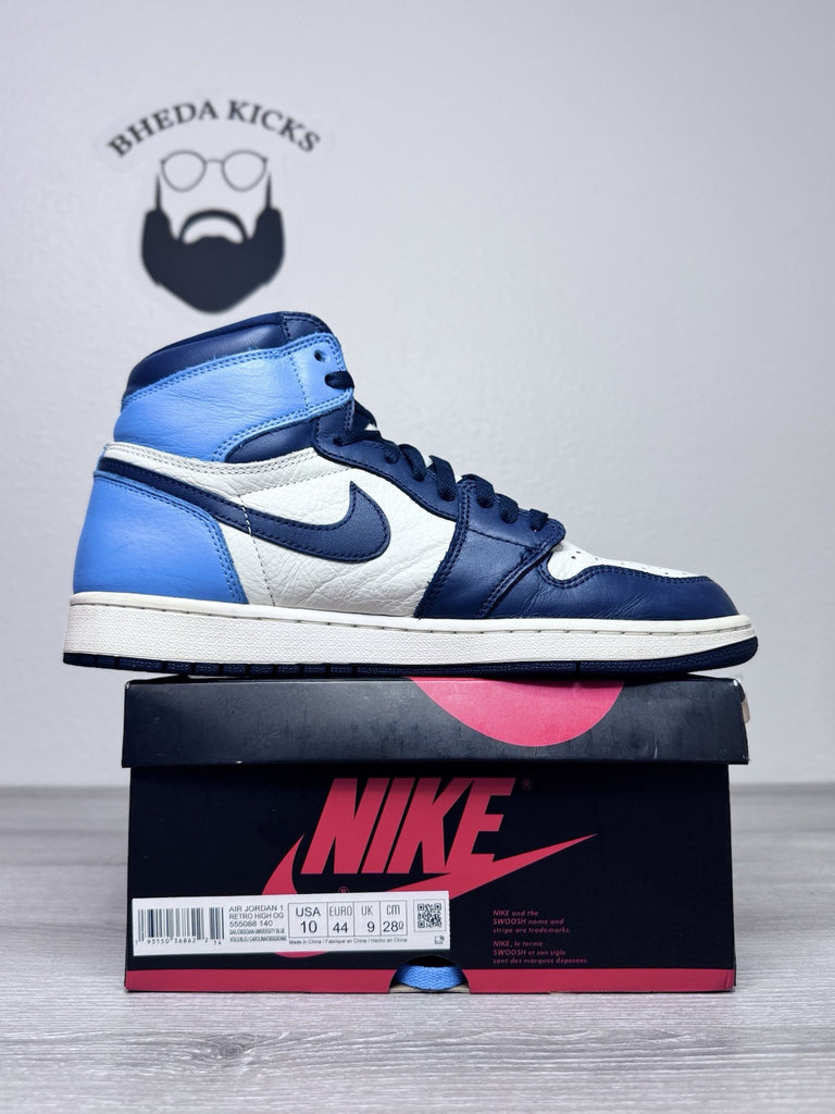 Size 10 - Air Jordan 1 Retro High OG Obsidian Men’s Preowned 555088-140