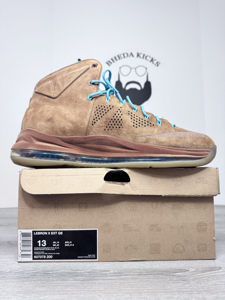 Size 13 - Nike LeBron 10 EXT QS Hazelnut 607078-200 Authentic NEW DS