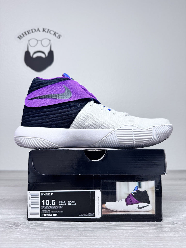 Size 10.5 - Nike Kyrie 2 Kyrache White Purple Black Sneakers 819583-104