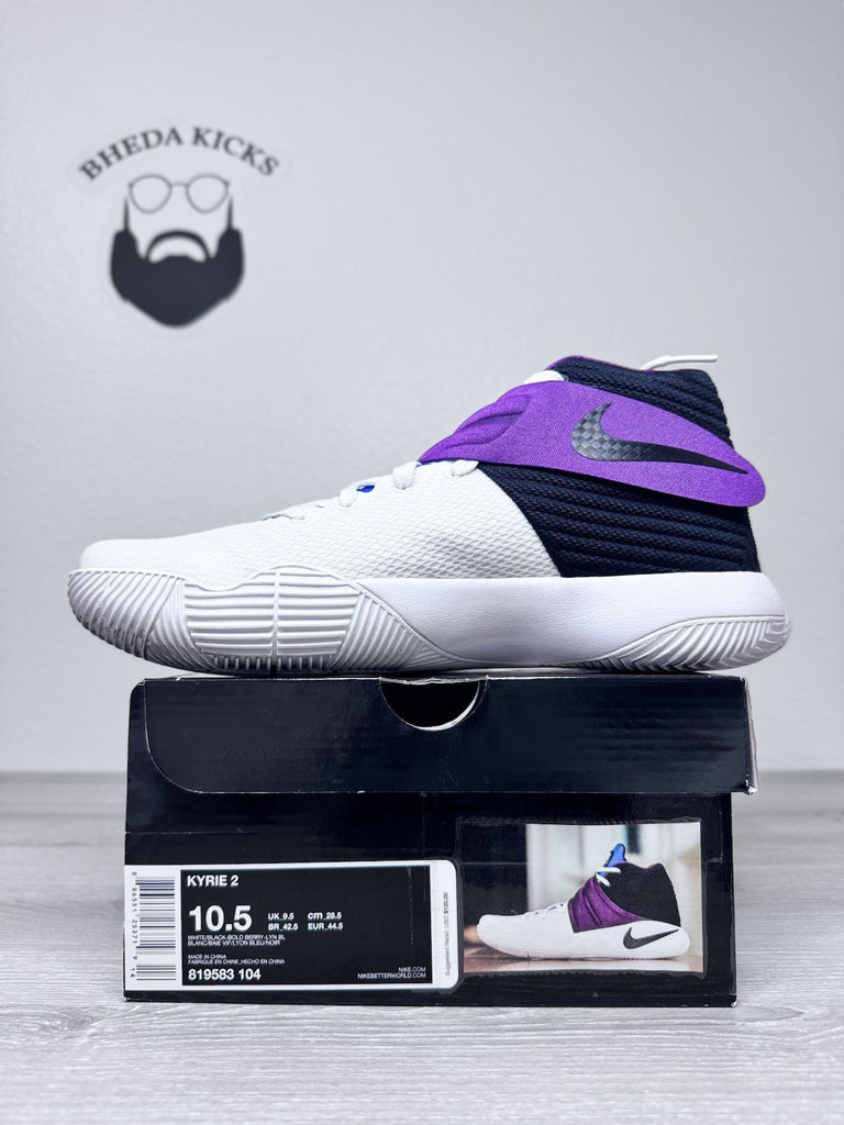 Size 10.5 - Nike Kyrie 2 Kyrache White Purple Black Sneakers 819583-104