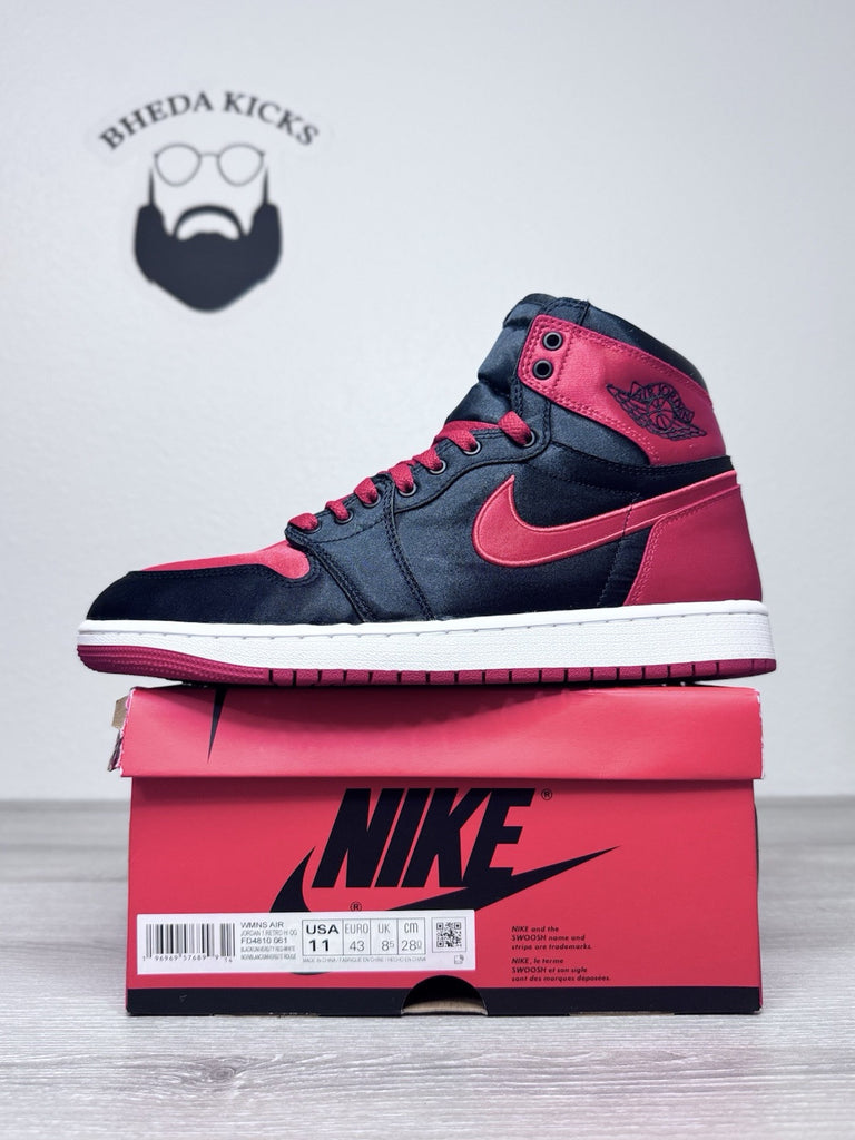 Size 11W/9.5m - Air Jordan 1 Retro OG 2023 High Satin Bred FD4810-061 Preowned