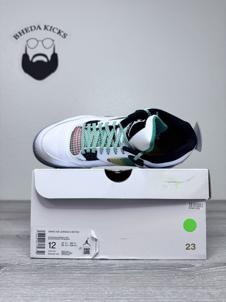 Size 12W/10.5M - Air Jordan 4 Retro Rasta Green Gray White Orange AQ9129-100