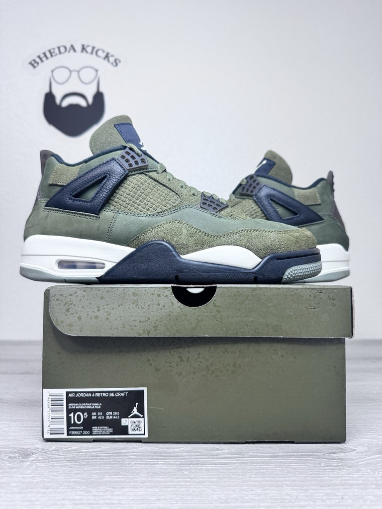Size 10.5 - Nike Air Jordan 4 Retro SE Craft Medium Olive FB9927-200 Worn Once