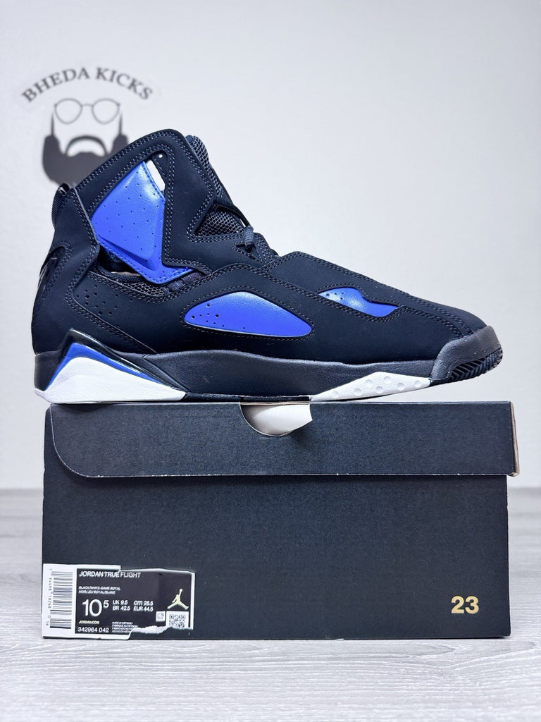 Size 10.5 - Nike Air Jordan True Flight Black Game Royal Blue White 342964-042