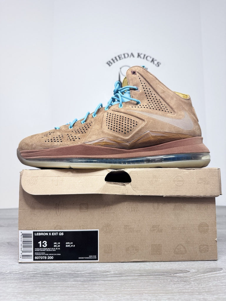 Size 13 - Nike LeBron 10 EXT QS Hazelnut 607078-200 Authentic NEW DS