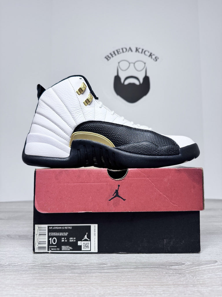 Size 10 - Jordan 12 Royalty Taxi White Black Gold CT8013-170 OG Men’s Shoes