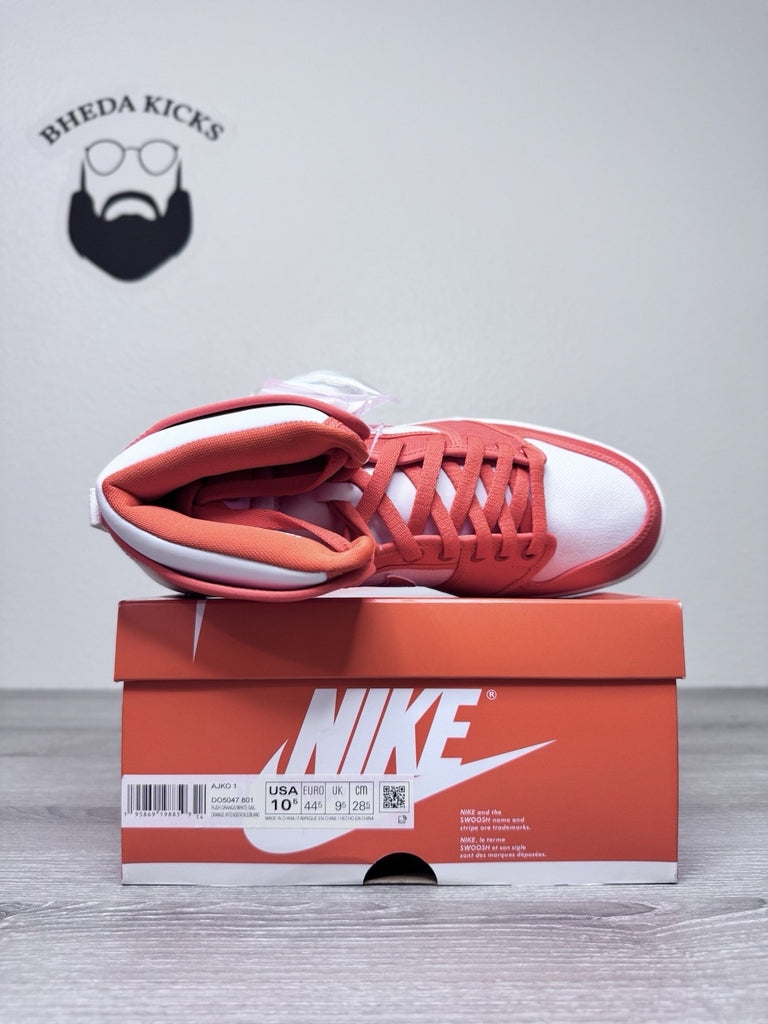 Size 10.5 - Nike Air Jordan 1 KO Rush Orange White DO5047-801 Men's NEW DS