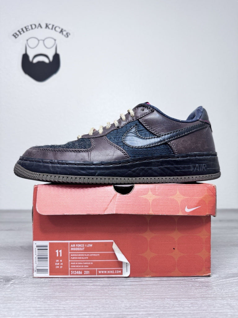 Size 11 - Nike Air Force 1 Low Insideout Brown 312486-201 Preowned Authentic