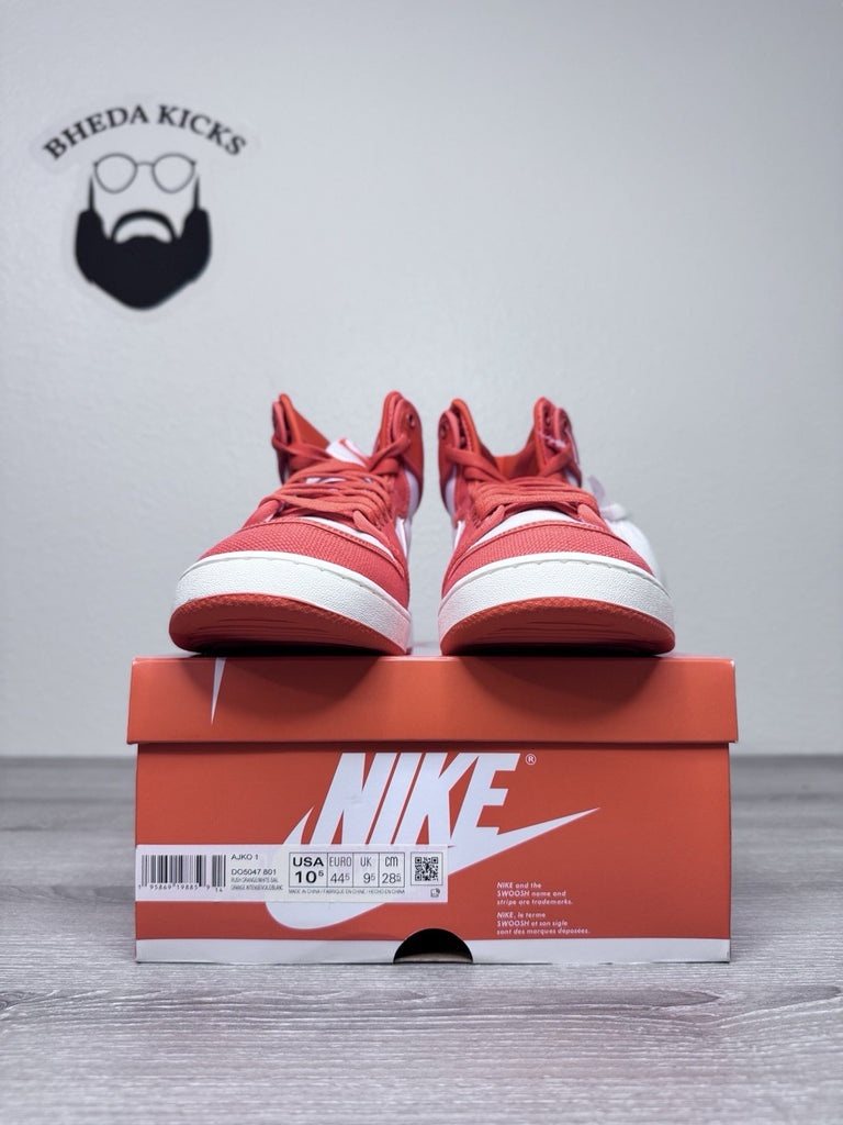 Size 10.5 - Nike Air Jordan 1 KO Rush Orange White DO5047-801 Men's NEW DS