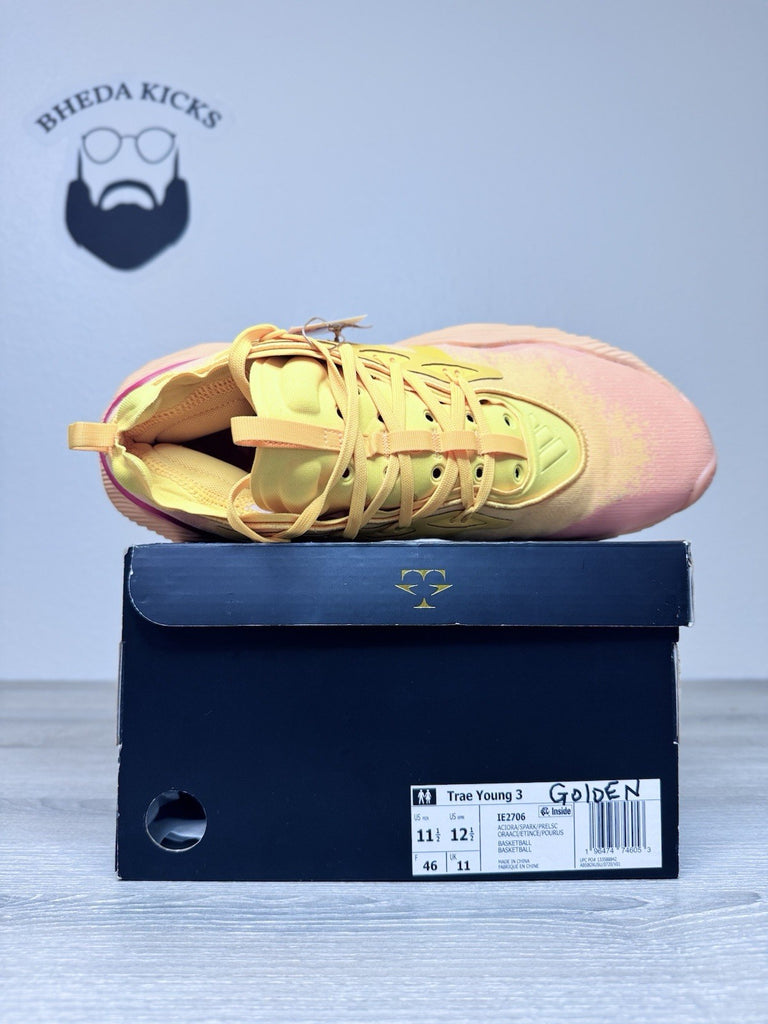 Size 11.5 - Adidas Men Acid Orange Red Yellow Basketball Trae Young IE2706