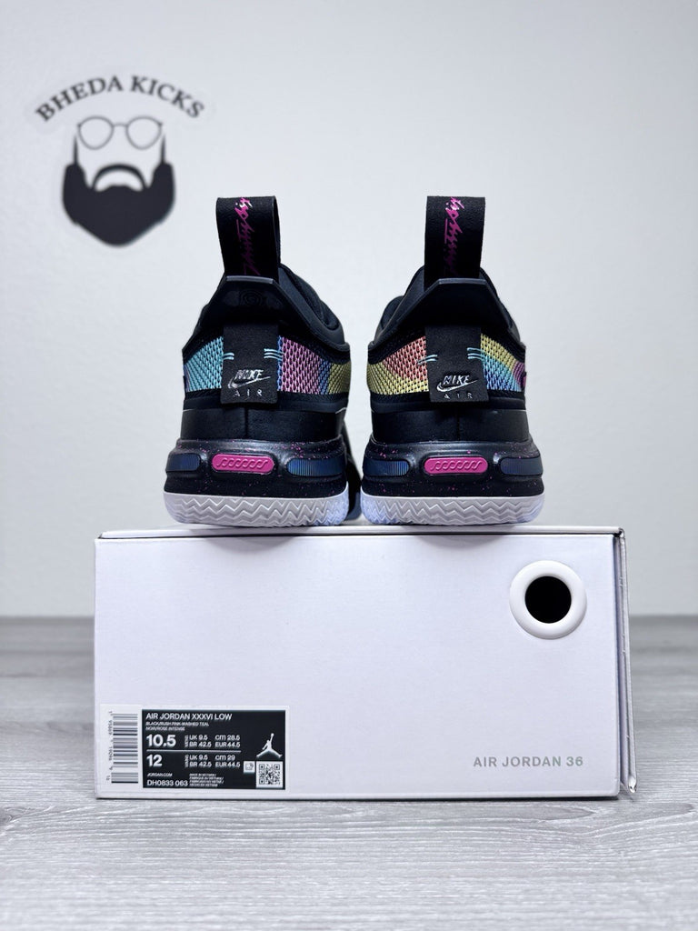 Size 10.5 - Air Jordan 36 Low Black Multi-Color DH0833-063 NEW DS