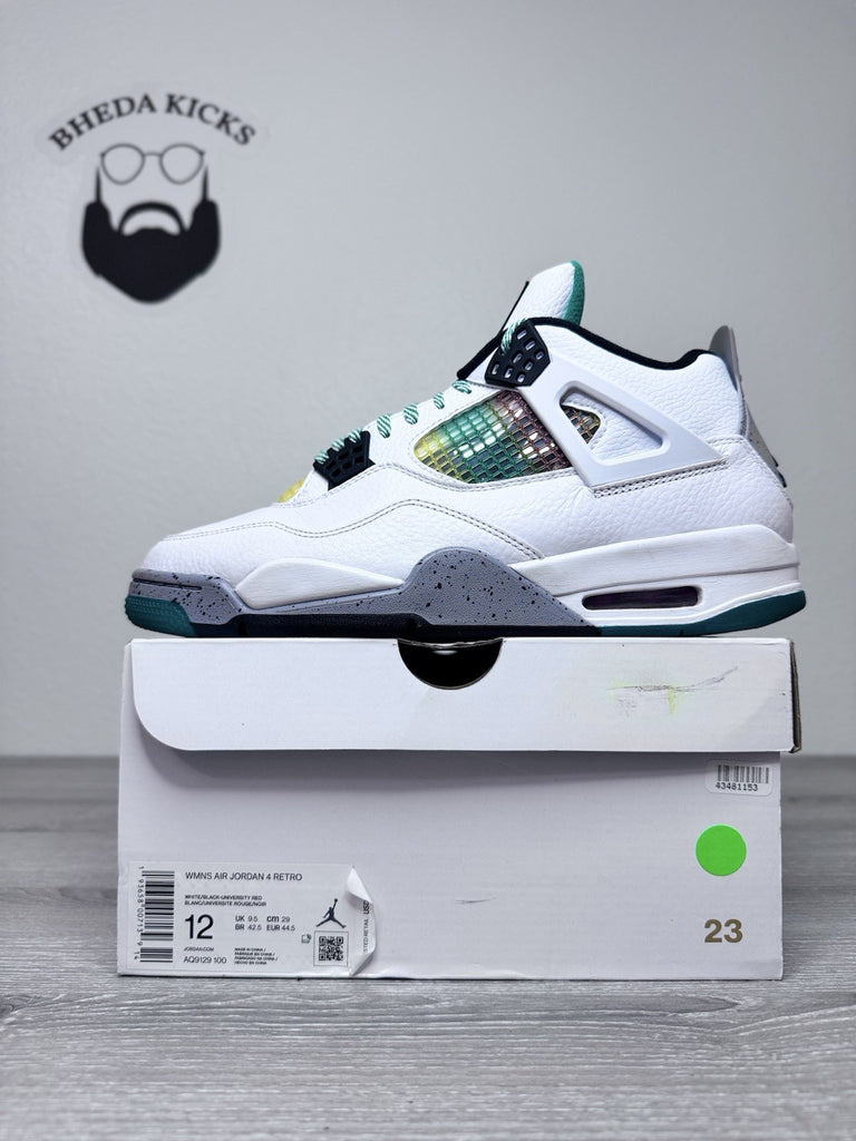 Size 12W/10.5M - Air Jordan 4 Retro Rasta Green Gray White Orange AQ9129-100