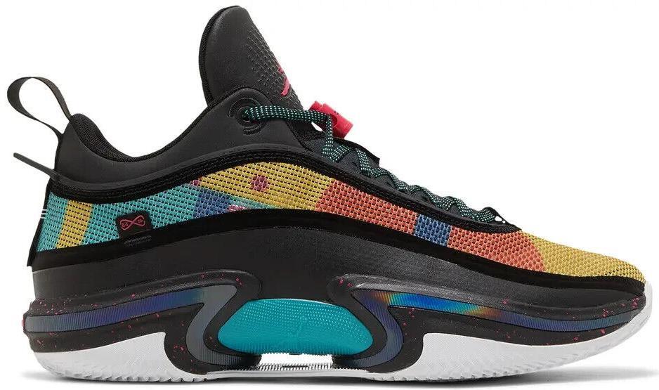 Size 10.5 - Air Jordan 36 Low Black Multi-Color DH0833-063 NEW DS