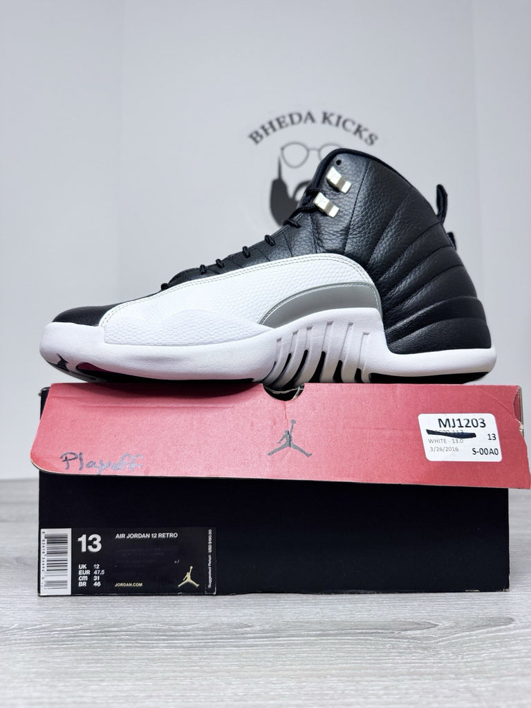 Size 13 - Air Jordan 12 Playoffs Retro 2022 Black White CT8013-006 Mens