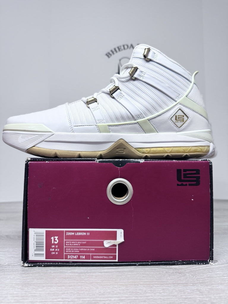 Size 13 - Nike Zoom Lebron 3 West Coast Air Max Gold MVP 312147-114 2005 NEW DS