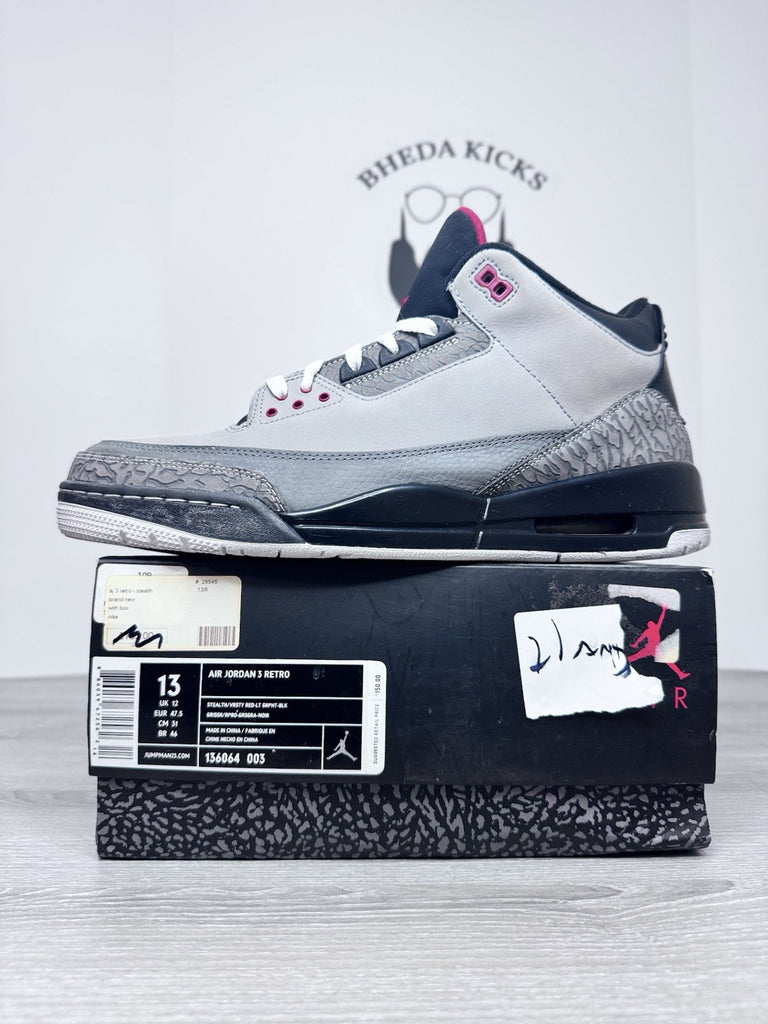 Size 13 - Air Jordan 3 Retro Stealth 136064-003 Preowned Authentic Og