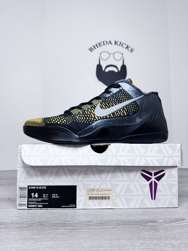 Size 14 - Nike Kobe 9 Elite Inspiration Black Yellow (630847-004) Rare Low Top