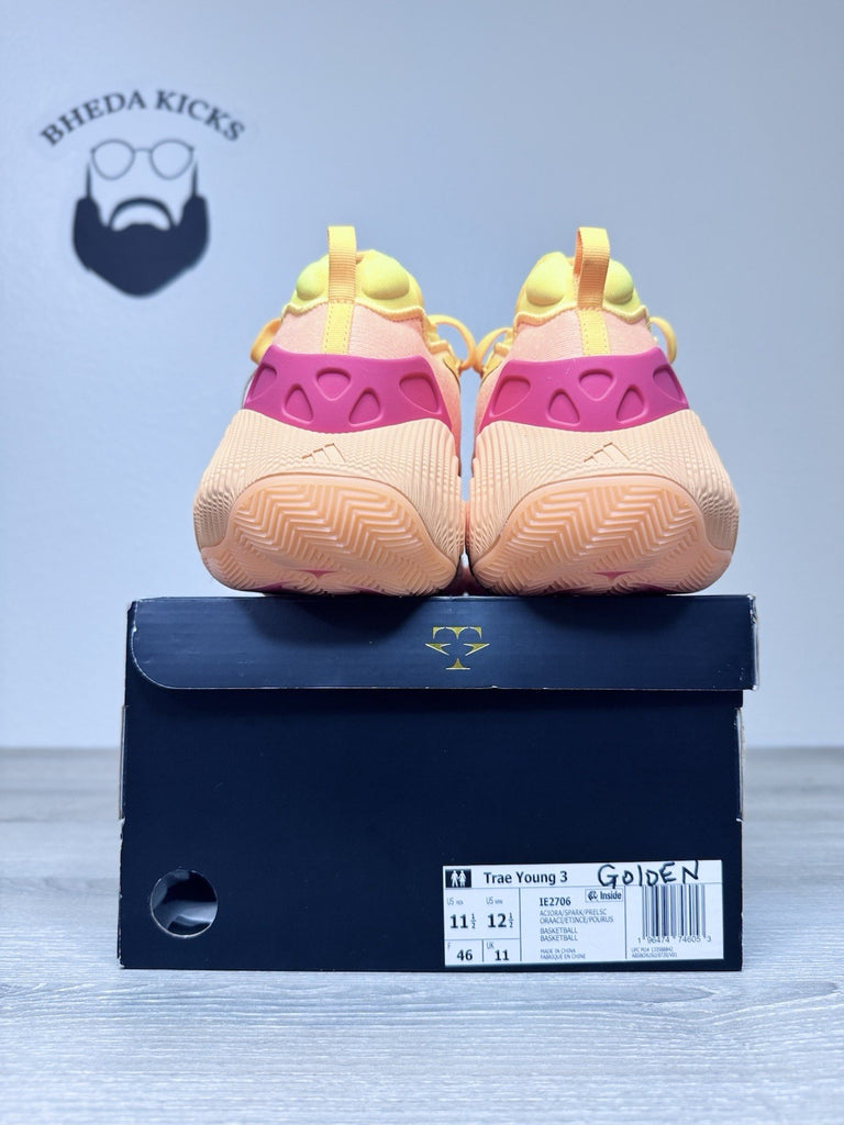 Size 11.5 - Adidas Men Acid Orange Red Yellow Basketball Trae Young IE2706