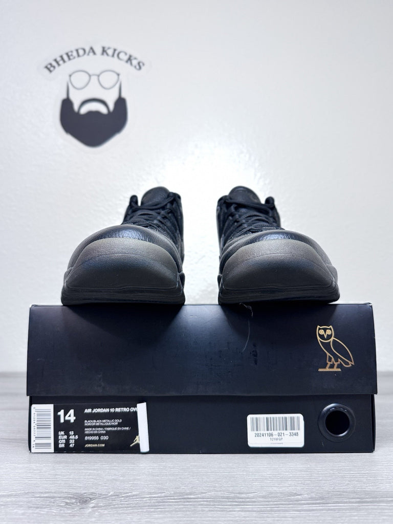 Size 14 - Nike Air Jordan 10 Retro X Drake Black OVO 819955-030 Preowned Men’s