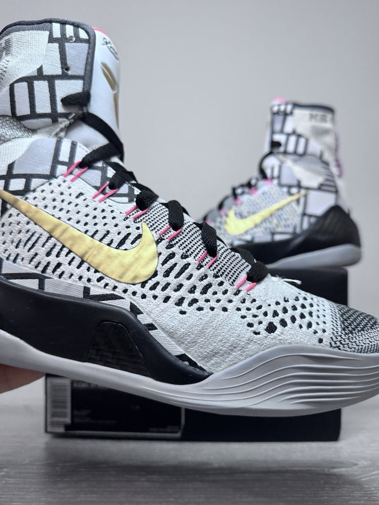Size 8.5 - Kobe 9 Elite Fundamentals US Mens White And Gold 630847-100 2013