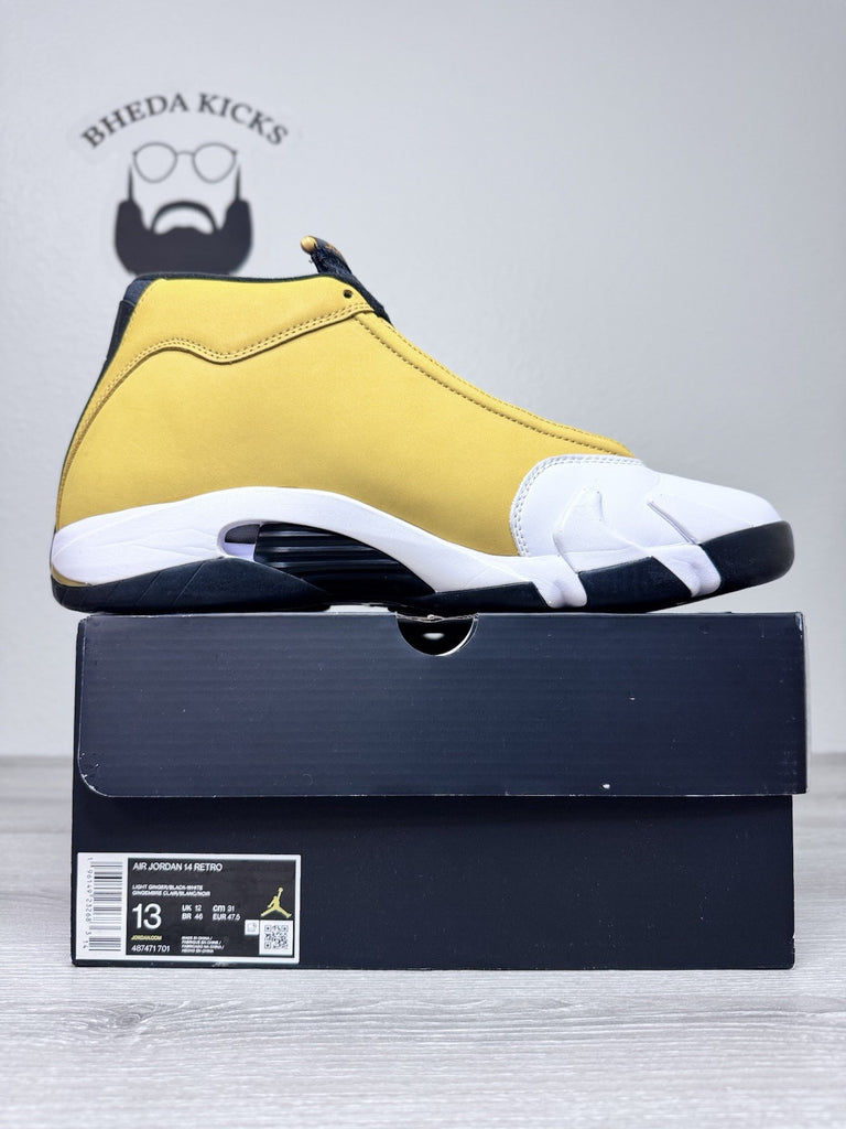 Size 13 - Nike Men’s Jordan 14 Retro Light Ginger White Black 487471-701 Worn 1x