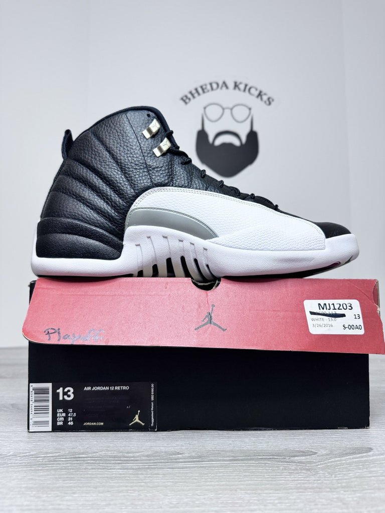 Size 13 - Air Jordan 12 Playoffs Retro 2022 Black White CT8013-006 Mens