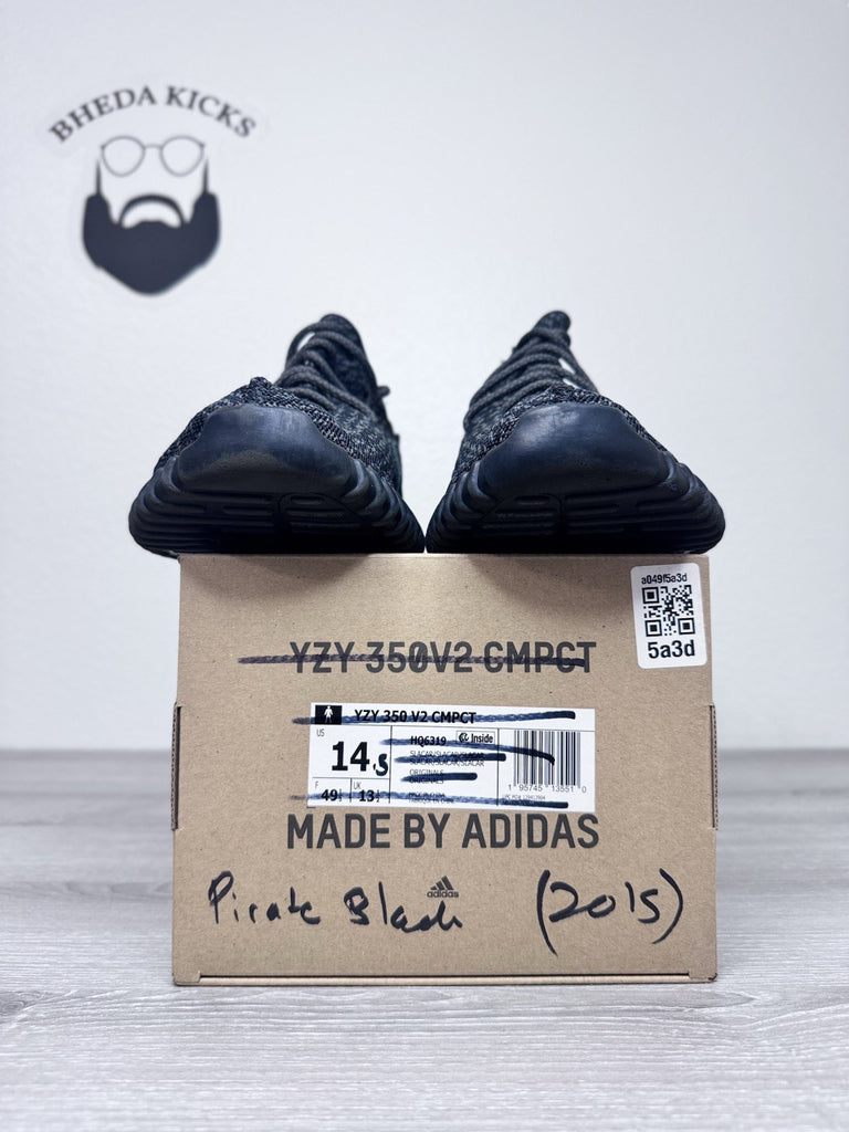 Size 14.5 - adidas Yeezy Boost 350 2015 Pirate Black AQ2659 Preowned Authentic