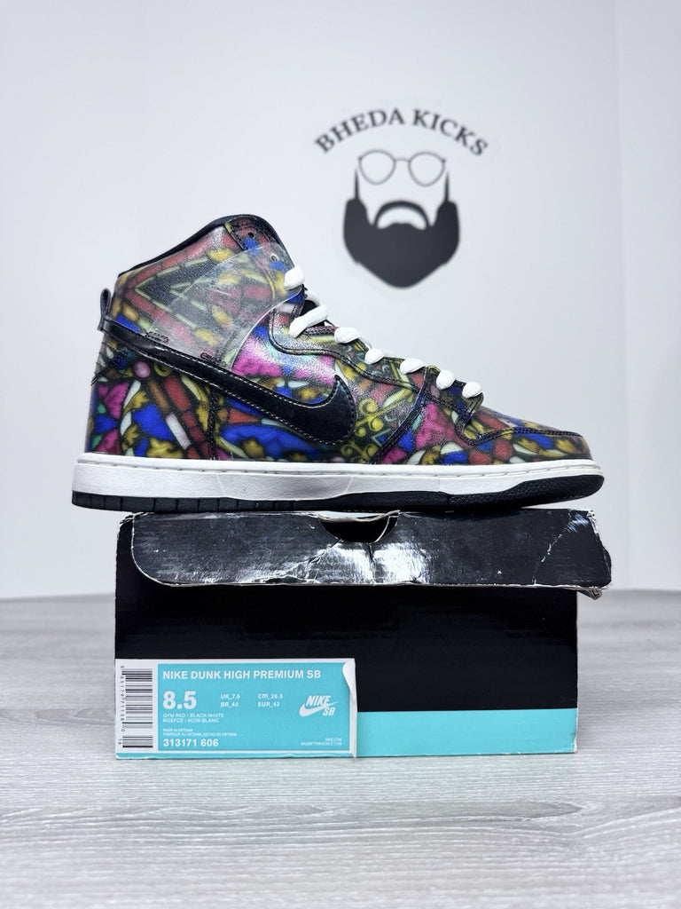 Size 8.5 - Nike SB Dunk High Stained Glass x Concepts OG 313171-606 Preowned