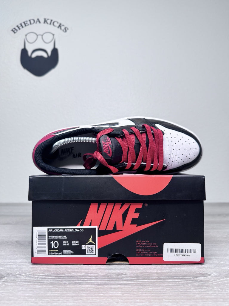 Size 10 - Nike Air Jordan 1 Low OG Black Toe Men CZ0790-106 Preowned