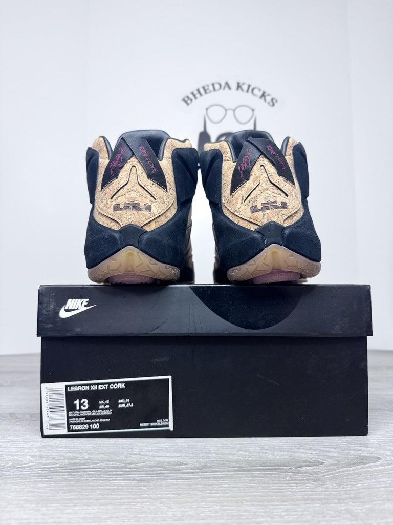 Size 13 - Nike LeBron 12 EXT Cork 2015 768829-100 Authentic Og NEW DS