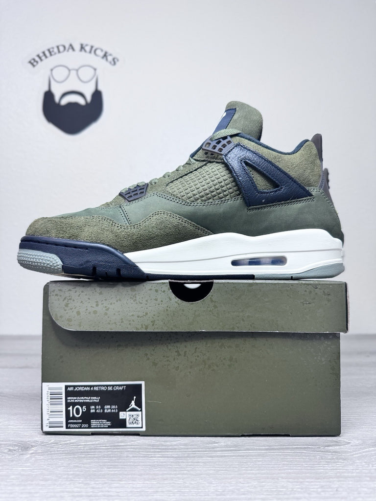 Size 10.5 - Nike Air Jordan 4 Retro SE Craft Medium Olive FB9927-200 Worn Once