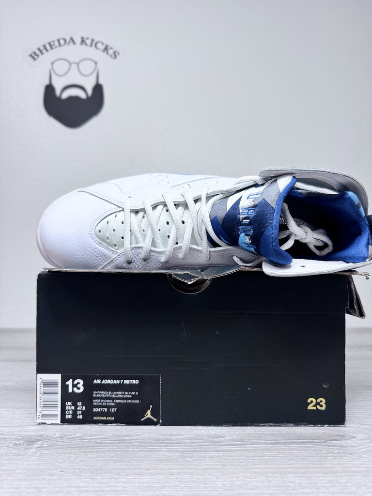 Size 13 - Air Jordan 7 Retro 2015 French Blue (304775-107) Preowned Og
