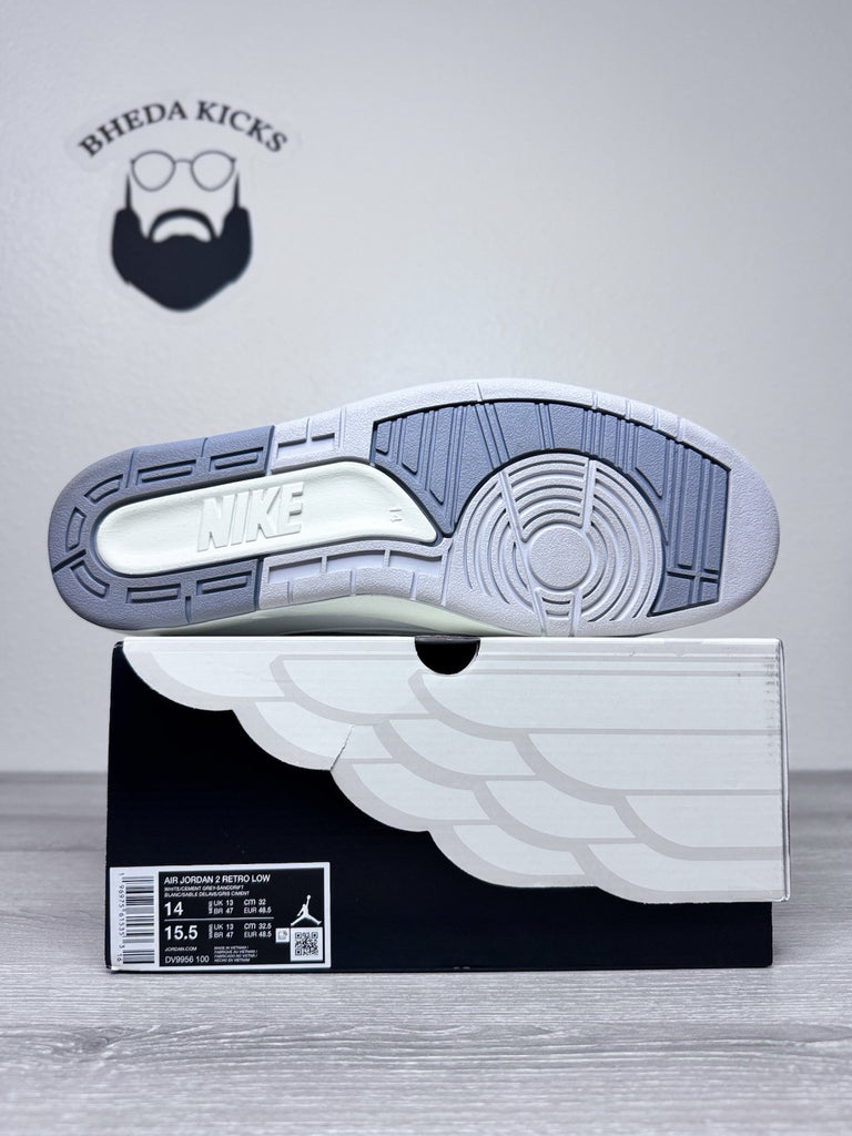 Size 14 - Nike Air Jordan 2 Retro Low Python White Grey Sanddrift DV9956-100
